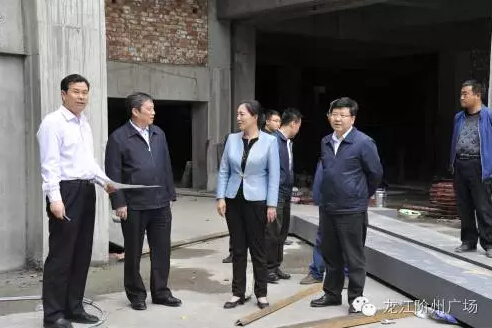 市長陳青，副市長王月成陪同省電力投資集團公司總經(jīng)理李輝一行深入階州廣場視察