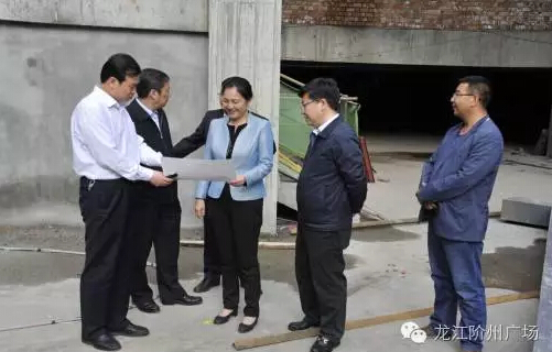 市長陳青，副市長王月成陪同省電力投資集團公司總經(jīng)理李輝一行深入階州廣場視察