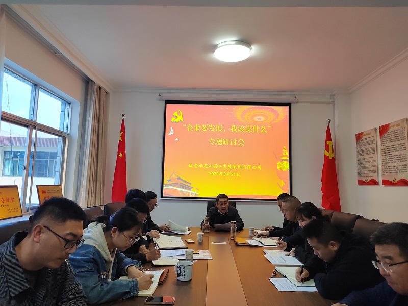 【“三抓三促”行動進行時】市龍江城鄉(xiāng)集團開展“隴南要發(fā)展，我該謀什么”——圍繞“加快集團公司高質(zhì)量發(fā)展，我該謀什么”專題研討